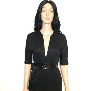 Lucky Lady Women's Black Short Sleeve Mini Dress with Belt - Size Medium